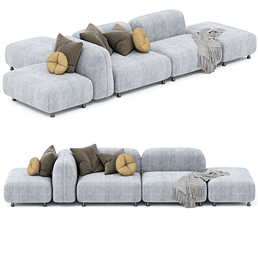  Modern Modular Fabric Sofa Tokyo 3D model image 1 