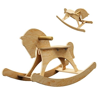 Wooden Rocking Horse Toy 3D model image 1 