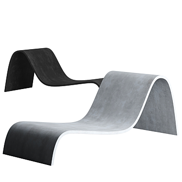 Concrete Nature-Inspired Garden Lounger 3D model image 1 