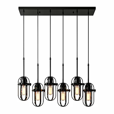 Modern 6-Light Jar Pendant Light 3D model image 1 