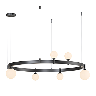 DINO 6 Glass Globe Chandelier 3D model image 1 