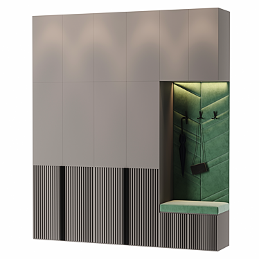 Sleek Hallway Furniture Set 3D model image 1 