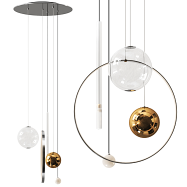 Biarritz Pendant Lamp in Black 3D model image 1 