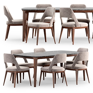 Modern Sophistication: Poliform Chair & Table 3D model image 1 