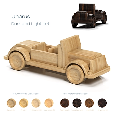 Handcrafted Wooden Car Model 3D model image 1 