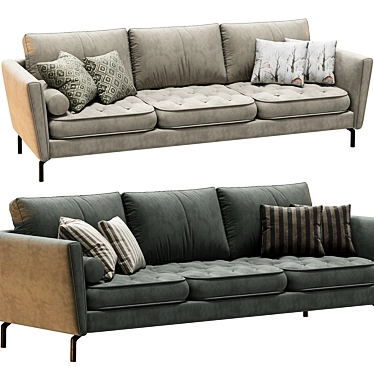 Modern Osaka 3-Seater Sofa Furniture 3D model image 1 