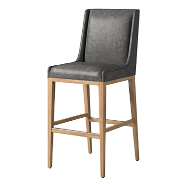 Sleek Leigh Armless Barstool 3D model image 1 