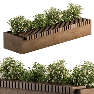 Cityscape Plant Bench Set 3D model image 1 