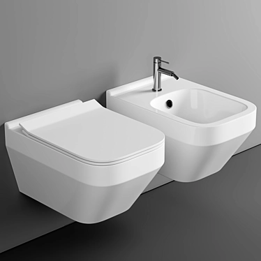 Cersanit Crea Square Toilet Set 3D model image 1 