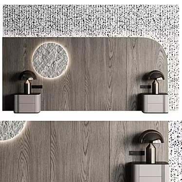 Elegant King-Size Bed Headboard 3D model image 1 