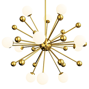 Gold LED Chandelier Glass Creative 3D model image 1 