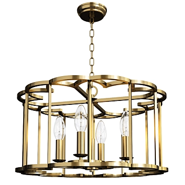 Sleek Helix Bronze Chandelier 3D model image 1 