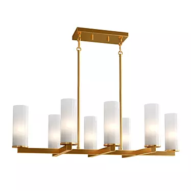 Elegant Glitter Gold Chandelier LED 3D model image 1 