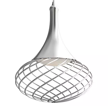 Sleek Chrome LED Pendant Light 3D model image 1 