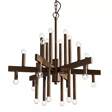 Elegant 24-Light Bronze Chandelier 3D model image 1 