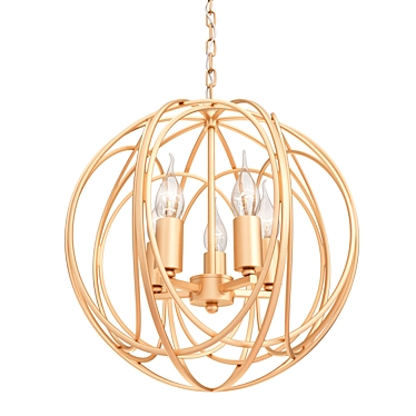 Metal Cage Chandelier Light 3D model image 1 