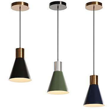 Sleek Cone Pendant Light 3D model image 1 