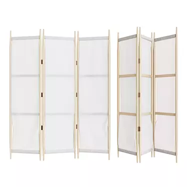 Cotton Canvas Tri-fold Screen 3D model image 1 