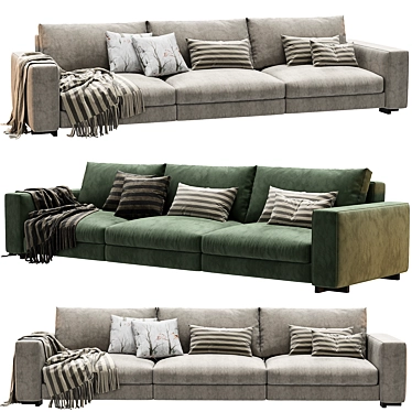 Modern Turner 3-Seat Sofa Renderized 3D model image 1 