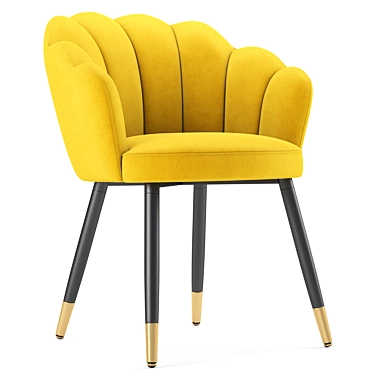 Luxury Velvet Dining Chair Gold 3D model image 1 