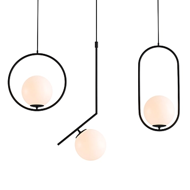 Modern Minimalist Spherical Pendant Light 3D model image 1 