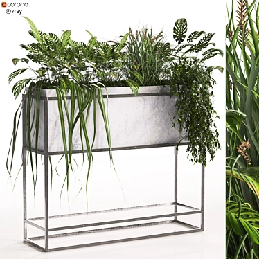 Cozy Green Boxed Home Plant 3D model image 1 