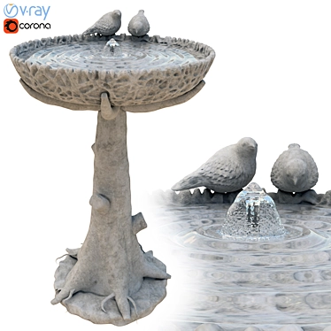 Geometry Spline Bird Bath Fountain 3D model image 1 