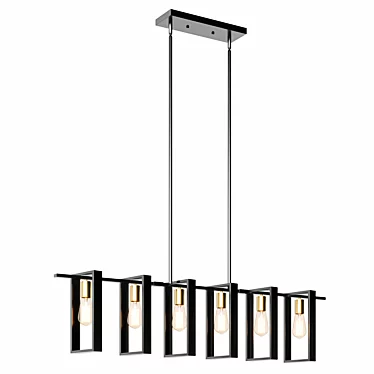 Modern Farmhouse Chandelier with 6 Lights 3D model image 1 