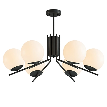 Sleek Glass Ceiling Mount Light 3D model image 1 