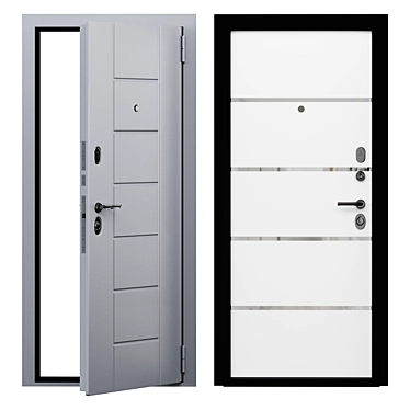 Graphite White Entry Door, Metal 3D model image 1 