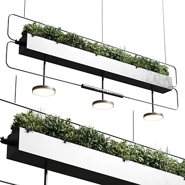 Modern Plant Light Pendant Fixture 3D model image 1 