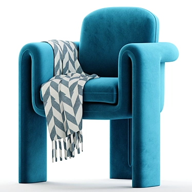 Elegant Velvet Floria Chair 3D model image 1 