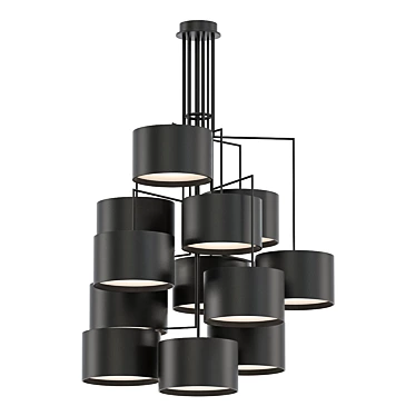 Modern Black Noon Ceiling Light 3D model image 1 