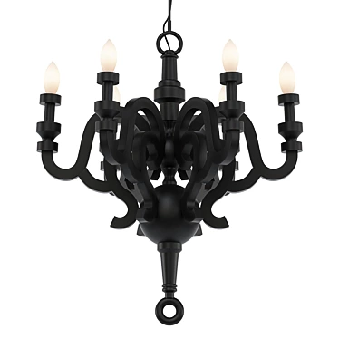 Modern Black Pendant Light 3D model image 1 