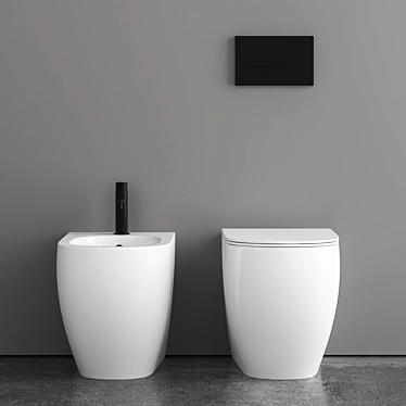 Ceramic Wall Hung Bidet WC 3D model image 1 