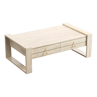 Minimalys Teak Coffee Table with Drawers 3D model image 1 