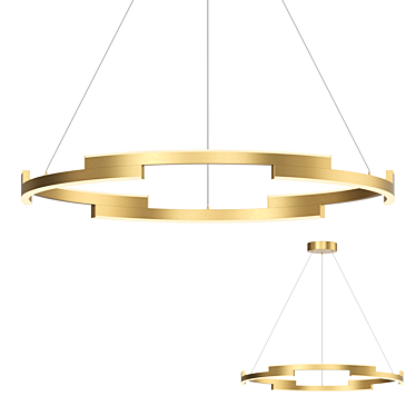 Segmented Ring LED Chandelier款 3D model image 1 