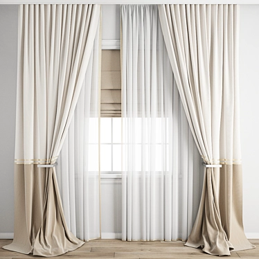 Polygonal Curtain Model with Textures 3D model image 1 