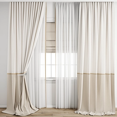 Polygonal Curtain Model Collection 3D model image 1 