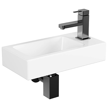 Compact Wall Hung Cloakroom Basin 3D model image 1 