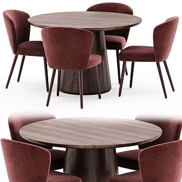 Stylish Aston Dining Set Ensemble 3D model image 1 