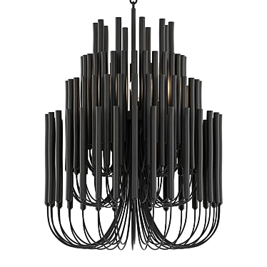 Elegant Tilda Small Black Chandelier 3D model image 1 