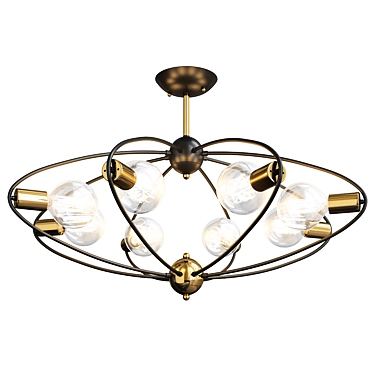 Sleek Modern Glass Chandelier 3D model image 1 