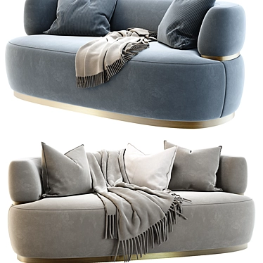 Luxury Kahlo Sofa, Crafted Elegance 3D model image 1 