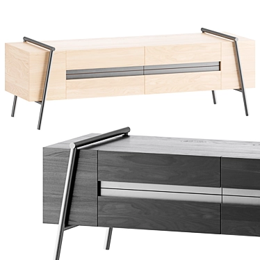 DUOO Nightstand Cabinet in Dark Oak 3D model image 1 