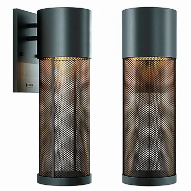 Aria High Black and Steel Mesh Outdoor Wall Light