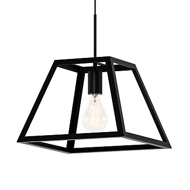 Modern Square Pendant Light Fixture 3D model image 1 