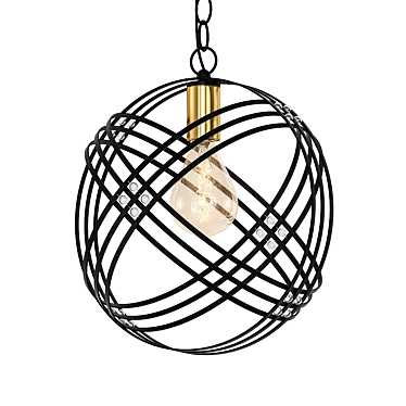 Elegant Crystal Globe Pendant Light 3D model image 1 