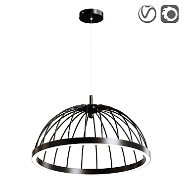 Modern LED Black Ceiling Light 3D model image 1 