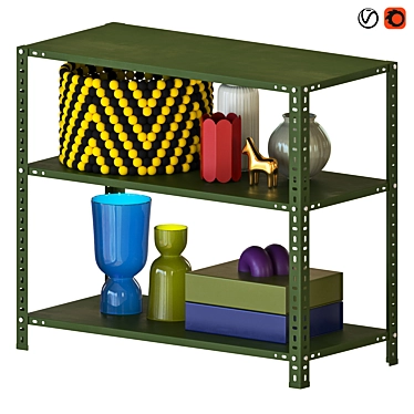 Modern Hay Shelving Unit 3D Model 3D model image 1 